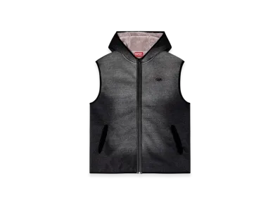 Diesel S-Haky Hooded Vest In Denim-Effect Jacquard "Black"