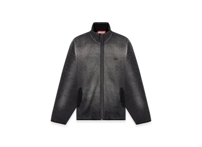 Diesel S-Baty Zip-Up Sweatshirt In Denim-Effect Jacquard "Black"