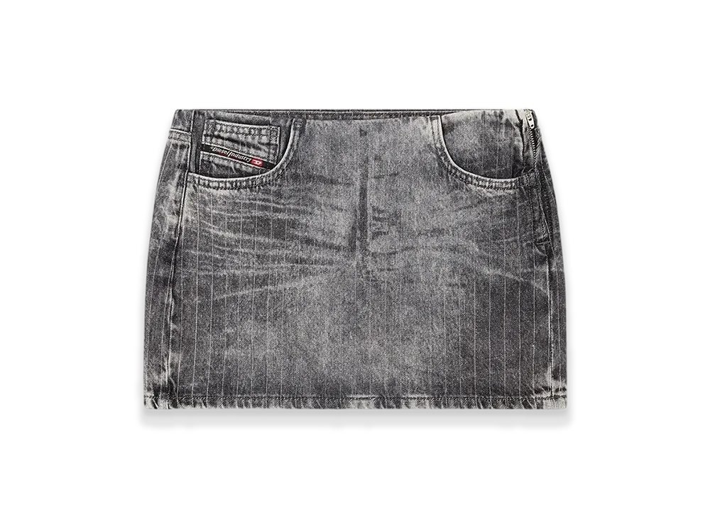 Diesel De-Pra-Mini-S3 Miniskirt In Tailoring Pinstripe Denim "Gray"