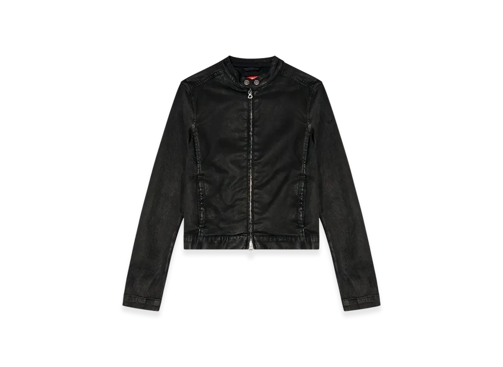 Diesel De-Mornin Jogg Moto Jacket In Coated Denim "Black"
