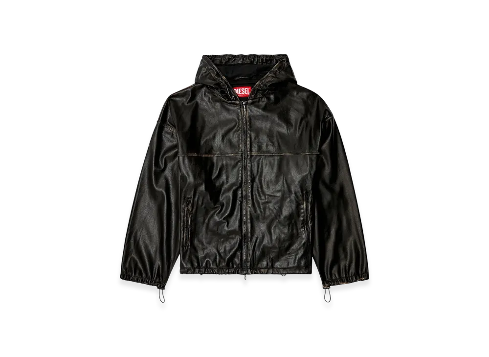 Diesel J-Antil Distressed Hooded Jacket "Black"