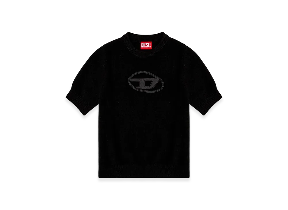 Diesel M-Argarin-SS Short-Sleeve Jumper In Cashmere Blend "Black"