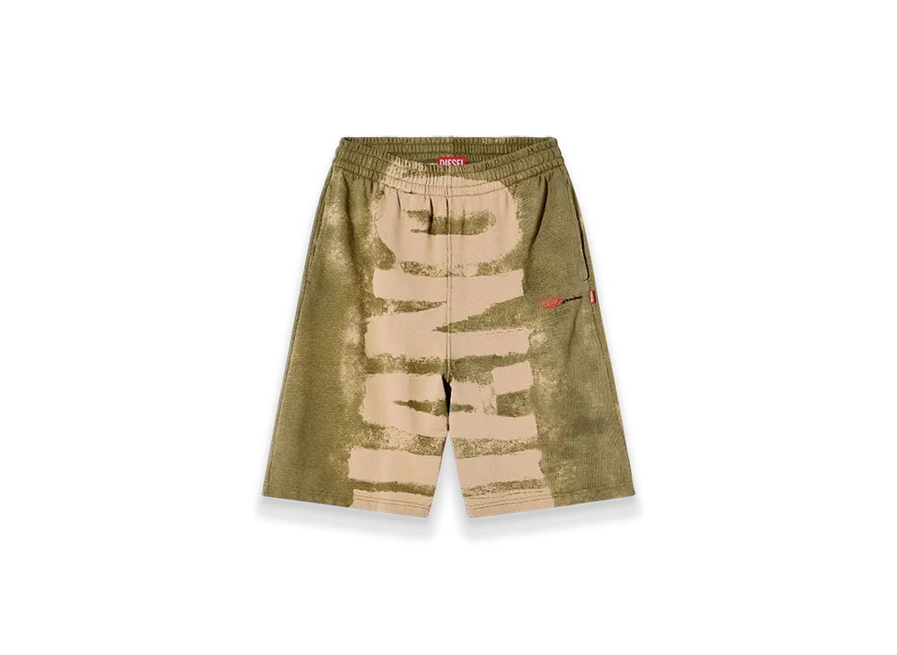 Diesel P-Marshy-Bleeding-DD Sweat Shorts With Damiano Print "Green"
