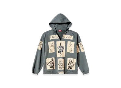 Diesel S-Boxt-Hood-DD Hoodie With Tattoo Patches "Gray"
