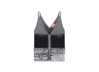 Diesel M-Melly Knit Tank Top With Denim Cargo Pockets "Dark Gray"