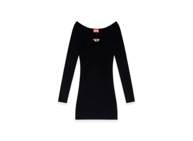 Diesel M-Vera Off-The-Shoulder Dress In Ribbed Knit "Black"