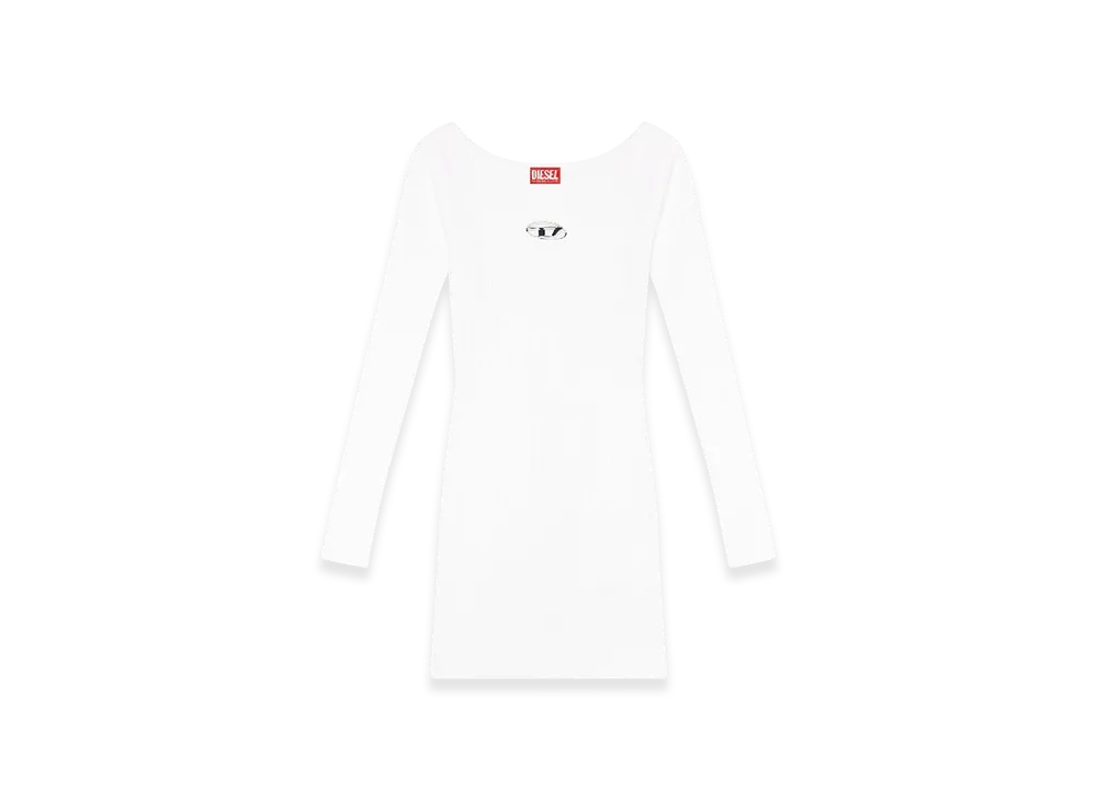 Diesel M-Vera Off-The-Shoulder Dress In Ribbed Knit "White"