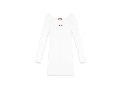 Diesel M-Vera Off-The-Shoulder Dress In Ribbed Knit "White"