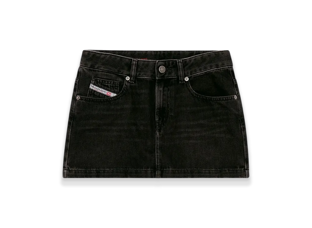 Diesel De-Ron Mini Skirt In Clean-Wash Denim "Black"