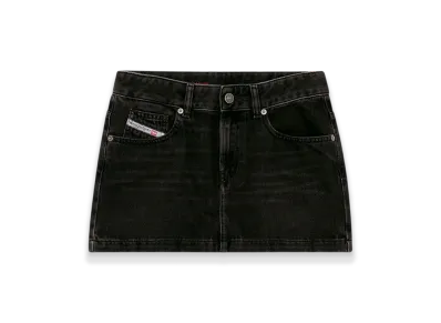 Diesel De-Ron Mini Skirt In Clean-Wash Denim "Black"