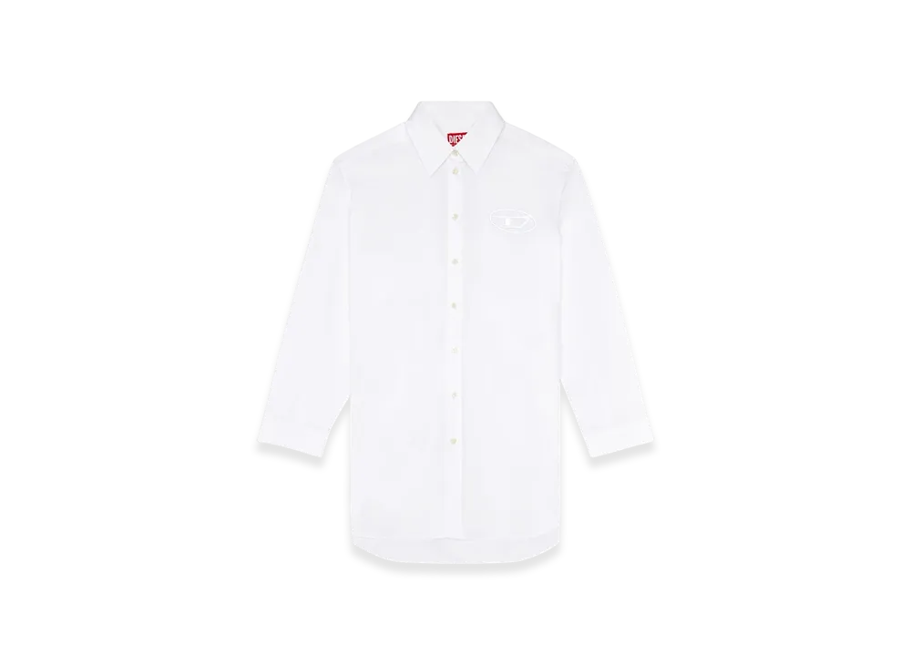 Diesel D-Dalis Short Shirt Dress With Embroidered Logo "White"