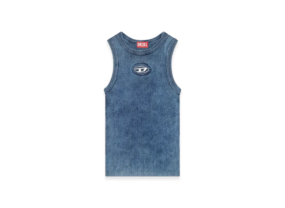 Diesel M-Anchor-A-Sl Rib-Knit Tank Top With Oval D "Dark Blue"