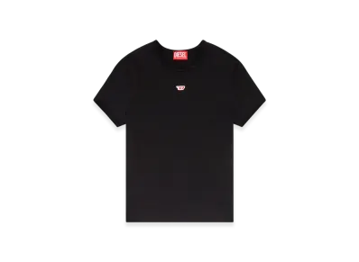 Diesel T-Uncutie-Long-D T-Shirt With Embroidered D Patch "Black"