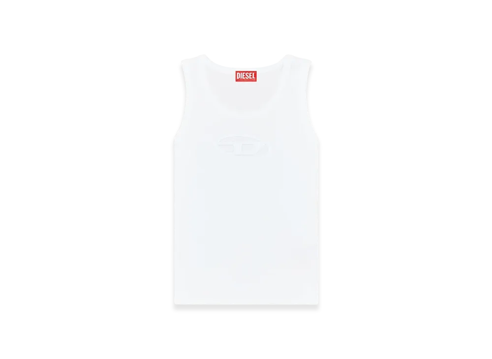 Diesel T-Lynys-OD Tank Top With Cut-Out Oval D Logo "White"