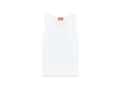 Diesel T-Lynys-OD Tank Top With Cut-Out Oval D Logo "White"