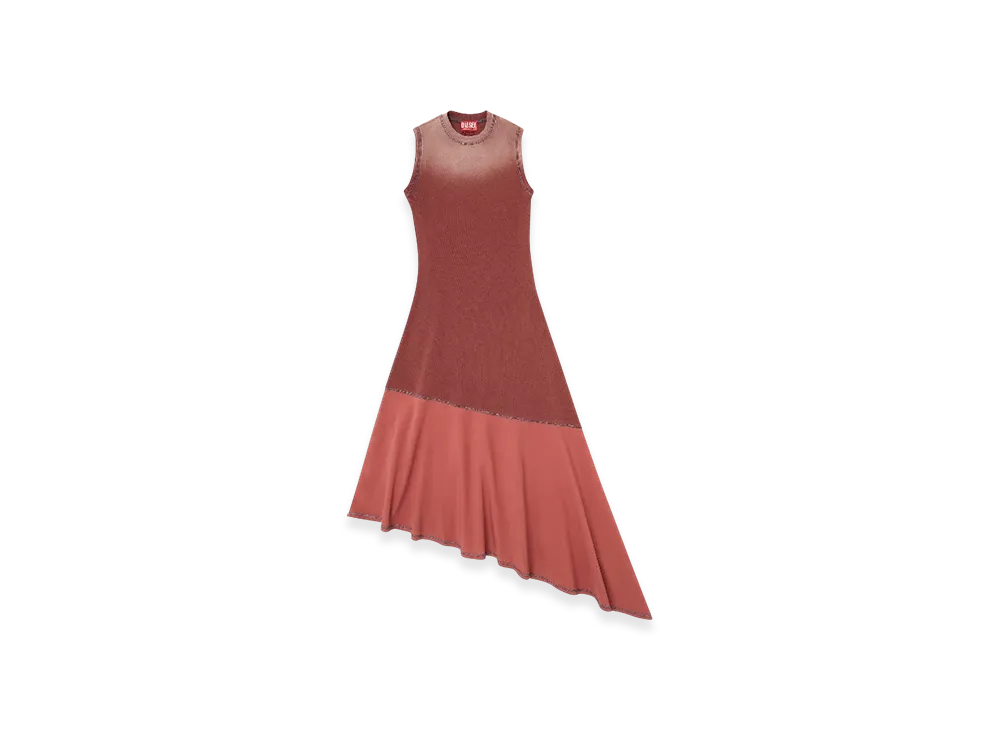 Diesel D-Elicy Asymmetric Sleeveless Dress "Pink White"