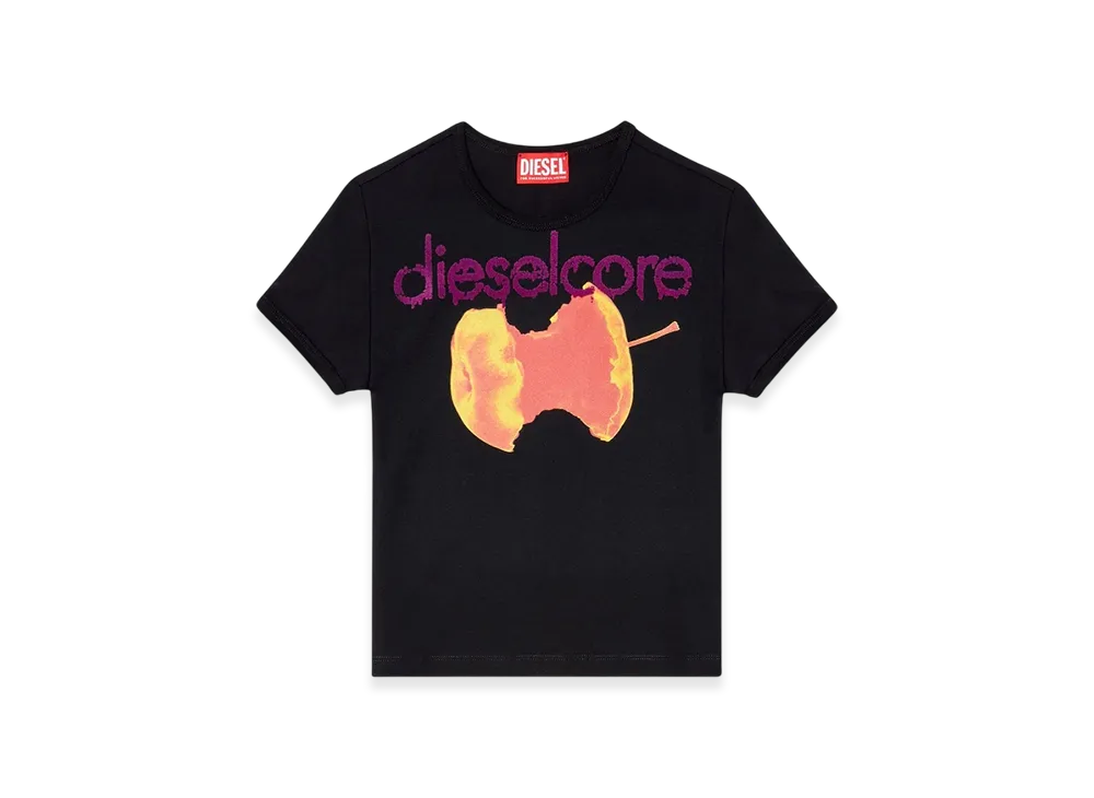 Diesel T-Uncuties-Short-Q2 T-Shirt With Diesel Core Logo "Black"