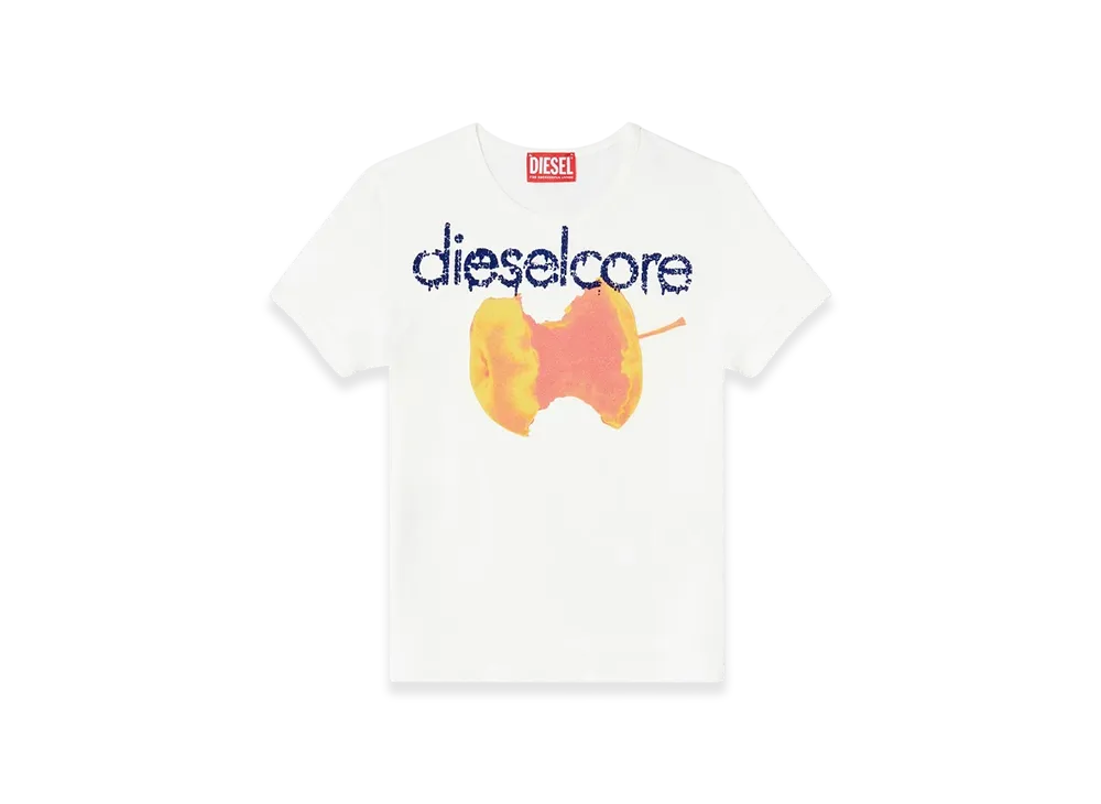 Diesel T-Uncuties-Short-Q2 T-Shirt With Diesel Core Logo "White"