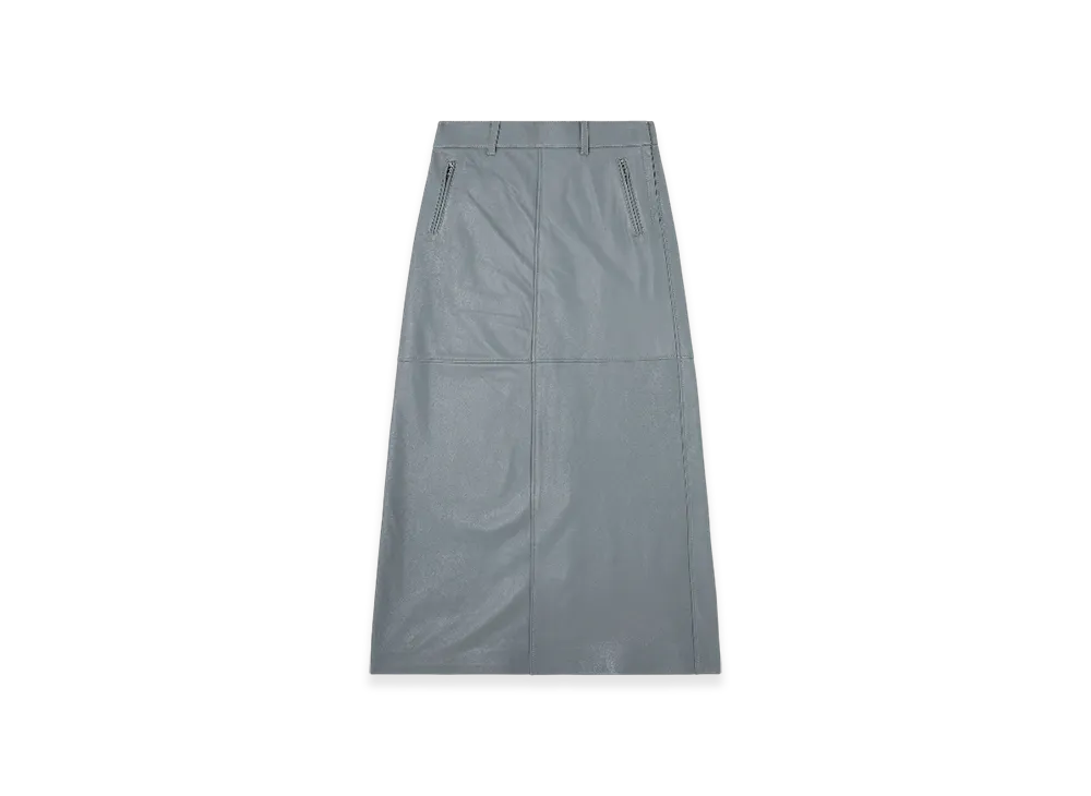 Diesel L-Ucy Long Leather Skirt "Gray"