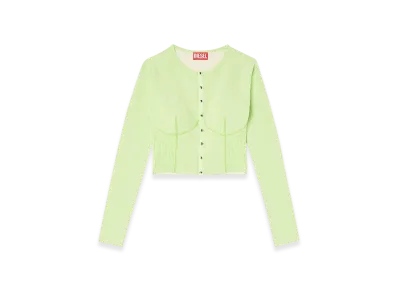 Diesel M-Lesta Bustier-Effect Cropped Cardigan "Green"
