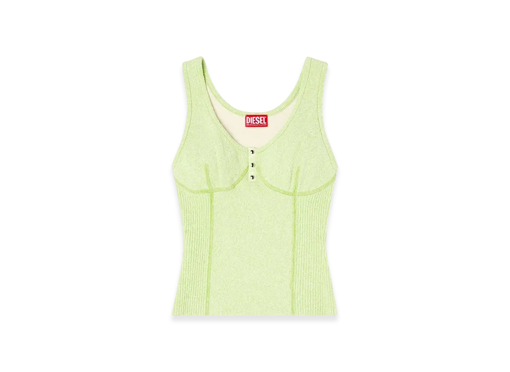 Diesel M-Lianne Knitted Tank Top With Bustier-Effect "Green"