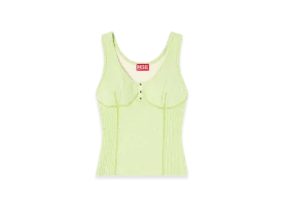 Diesel M-Lianne Knitted Tank Top With Bustier-Effect "Green"