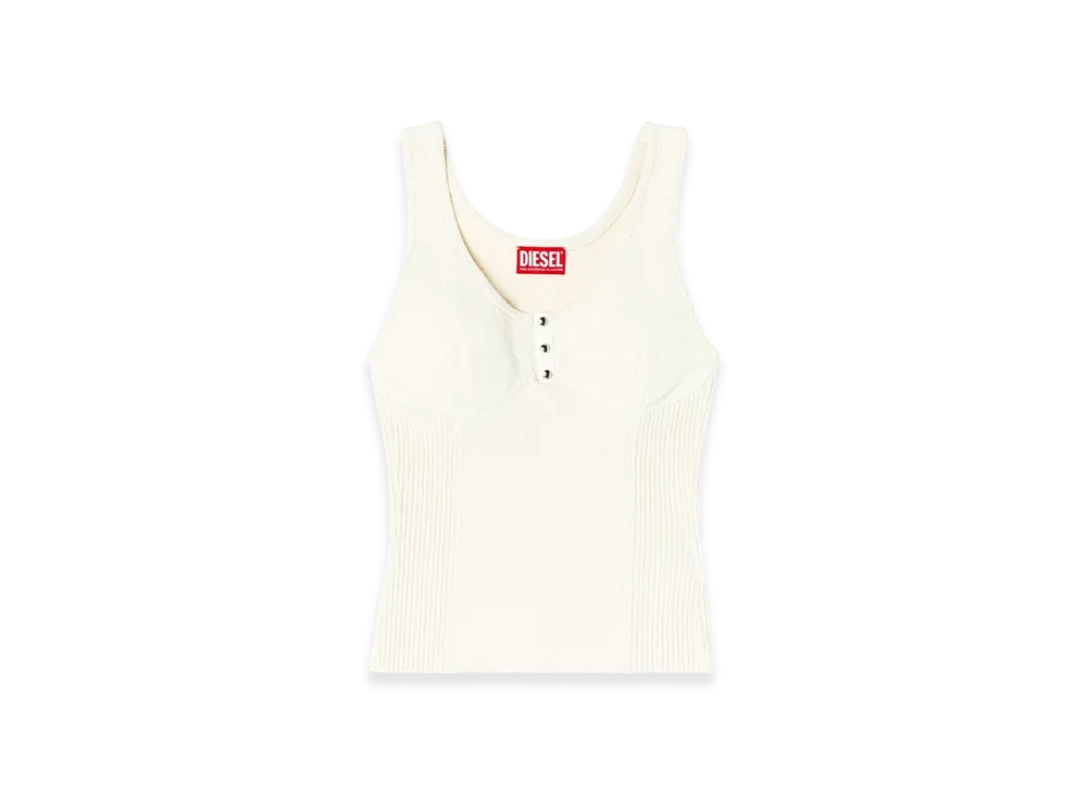 Diesel M-Lianne Knitted Tank Top With Bustier-Effect "White"