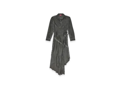 Diesel D-Raven-Q1 Asymmetrical Long-Sleeve Dress "Dark Gray"