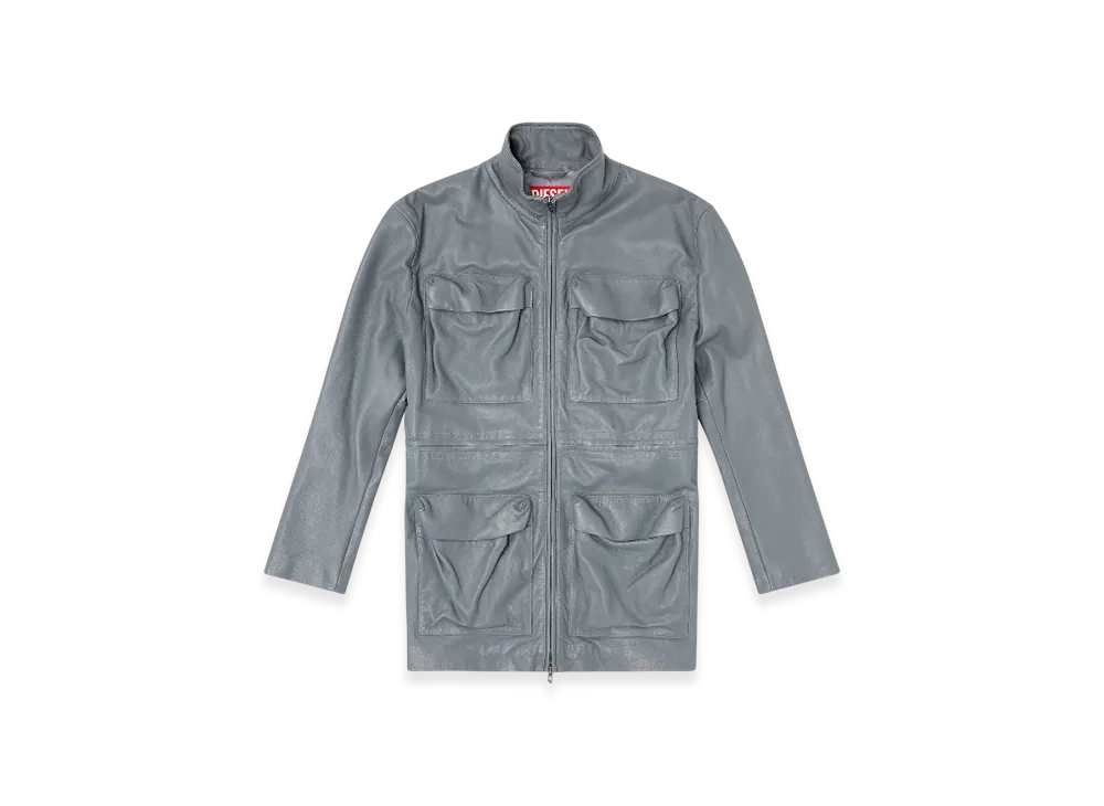 Diesel L-Wen Leather Field Jacket "Gray"
