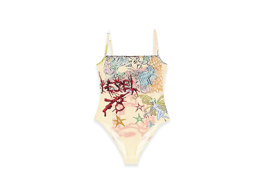 Diesel T-Assa Bodysuit With Tattoo Print "Beige"