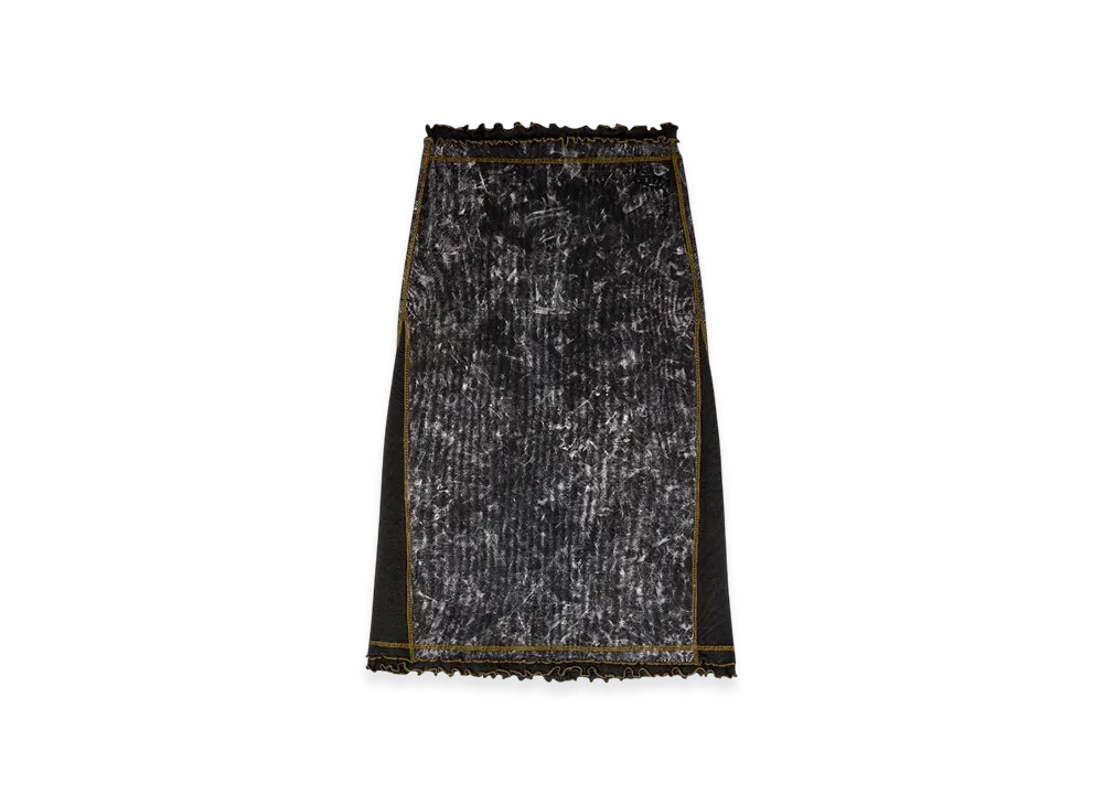 Diesel O-Meno Marbled Mini Skirt With Ruffled Trims "Black"