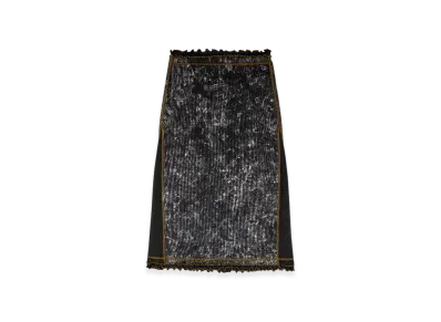Diesel O-Meno Marbled Mini Skirt With Ruffled Trims "Black"