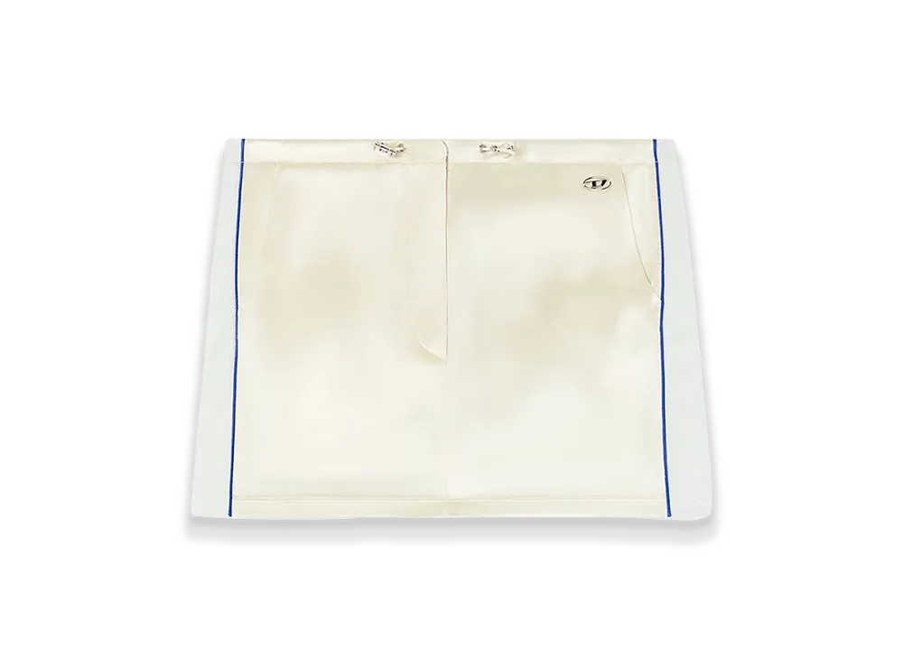 Diesel O-Dette Knit And Satin Mini Skirt With Piping "White"