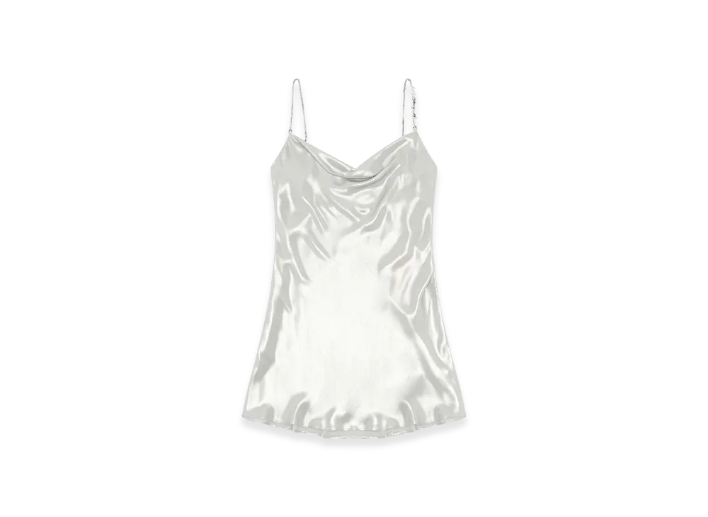 Diesel D-Minty Short Metallic Dress With Cowl Neck "Silver"