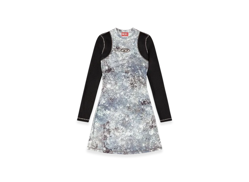 Diesel D-Vanne Long Sleeved Mini Dress "Black Blue"