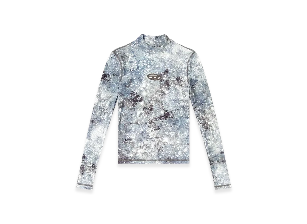 Diesel T-Akara Long Sleeved Turtle Neck Top "Blue Gray"