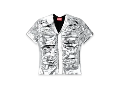 Diesel T-Ai Gathered Slim Fit T-Shirt "Silver Blue"