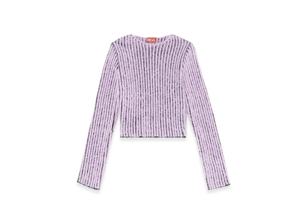 Diesel M-Tigre Fuzzy Striped Wool-Blend Jumper "Lilac"