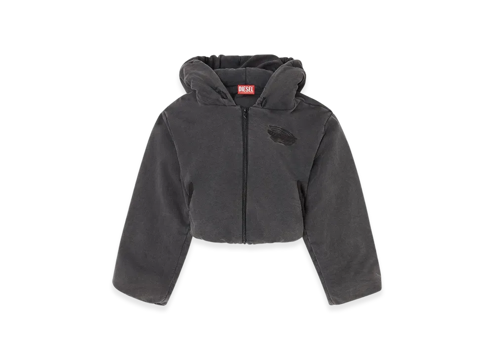 Diesel F-Enerdi Cropped Zip-Up Hoodie "Black"