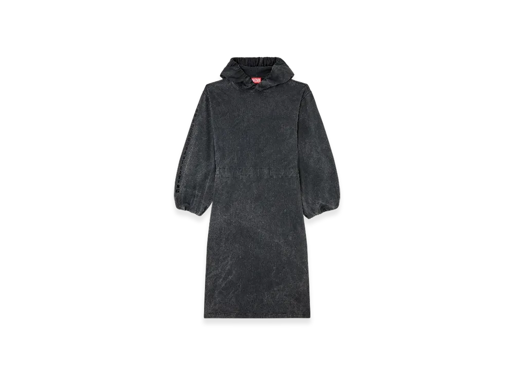 Diesel D-Quind Balloon-Shaped Hooded Midi Dress "Dark Gray"
