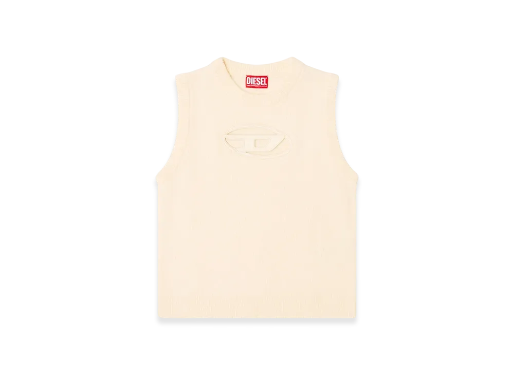 Diesel M-Argarin-Sl Knit Tank Top In Cashmere Blend "Beige"