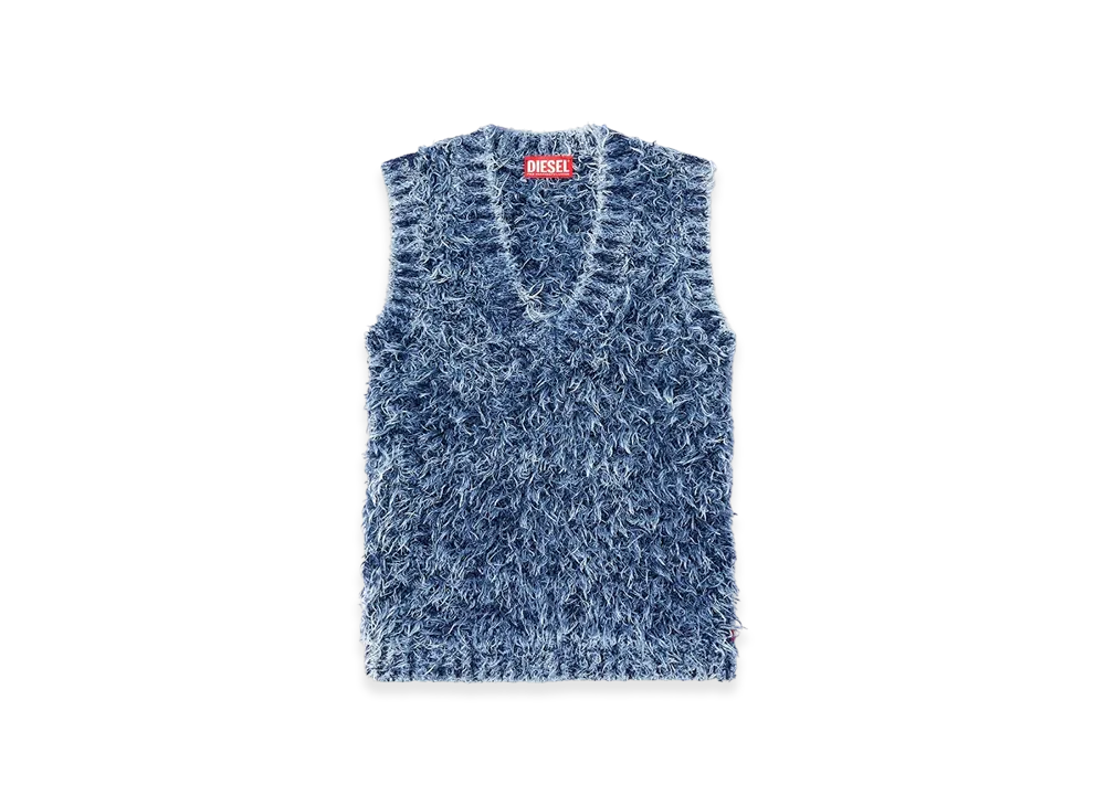 Diesel M-Delin Textured Knit Vest "Blue"