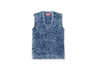 Diesel M-Delin Textured Knit Vest "Blue"