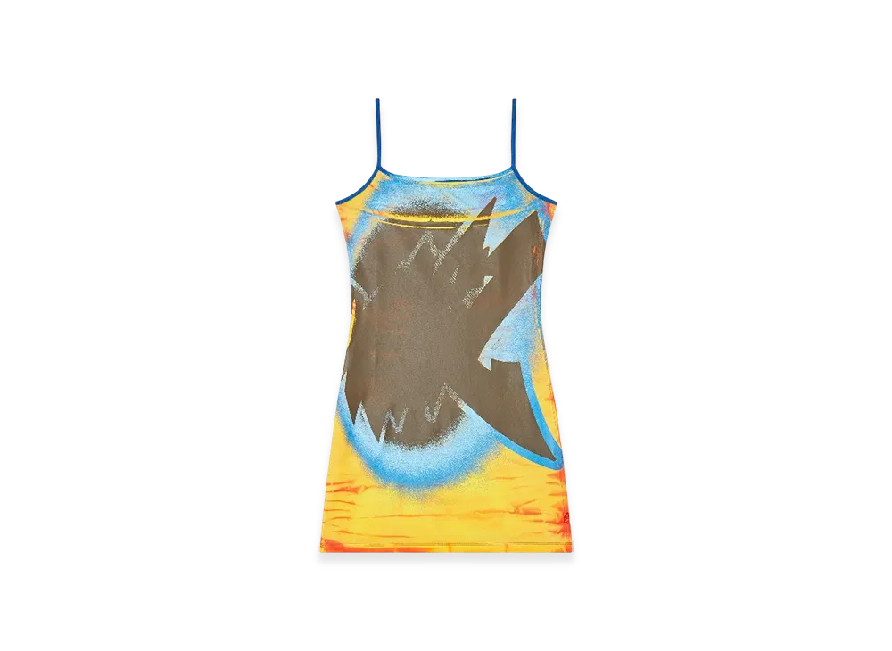 Diesel D-Hoppyn-Q1 Mini Dress With Blowout Print "Brown Yellow"