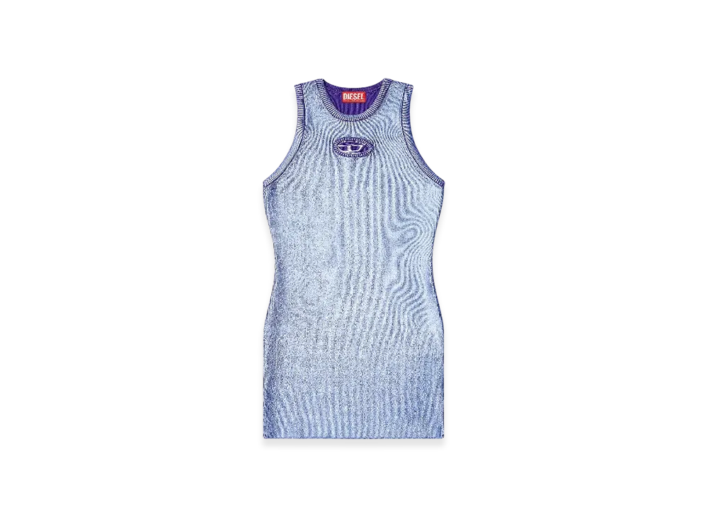 Diesel M-Caddix-M Dress In Metallic Ribbed Knit "Violet"