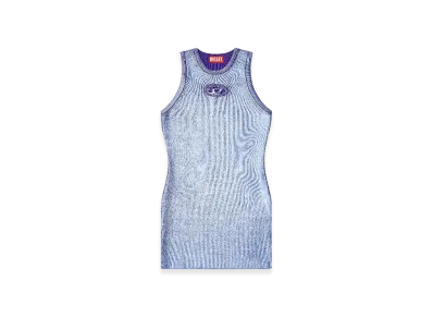 Diesel M-Caddix-M Dress In Metallic Ribbed Knit "Violet"