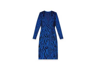 Diesel M-Sofocle-A Jacquard Wrap Dress "Blue"