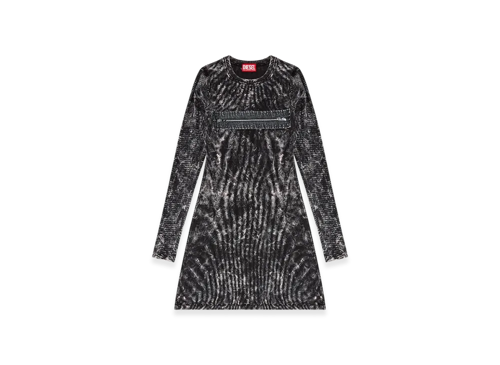 Diesel D-Erco Short Dress With Zipped Cut-Out "Black"