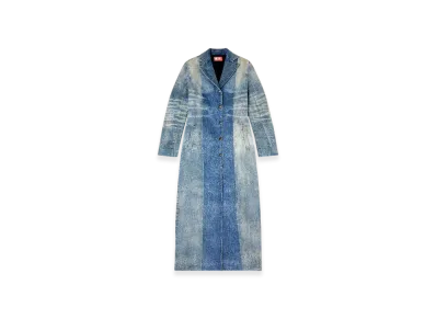 Diesel De-Lamour-Fsf Denim Coat With Solarized Folds "Medium Blue"