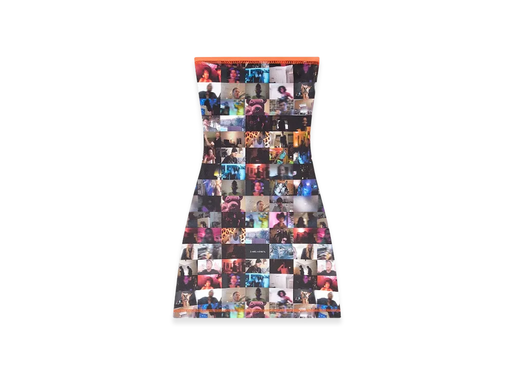 Diesel D-Platin Tube Dress With Livestream Print "Black Orange"